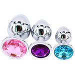 Steel Jeweled Butt Anal Plug Large Medium Small Training Sets