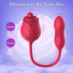 3 In 1 Rose Sex Toys Clitoral Licking Thrusting Dildo G Spot Vibrators For Women Clit Nipple Stimulator With 10 Licker Patterns & 10 Strong Thrusting Vibration Adult Toys For Women Couples