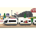 Wooden Train Set Accessories Battery Operated Locomotive Trains, Remote Control Train Vehicles For Wood Tracks, Powerful Engine Trains Cars Fits All Major Brands Of Railway System