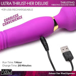 Ultra Thrust-Her Deluxe Thrusting And Vibrating Premium Silicone Wand For Women Men & Couples. 3 Speeds & 7 Patterns Of Vibration. Waterproof & Usb Rechargeable. Purple