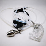 Metal Hollow Anal Plug Enema Soft Chastity Cage Chastity Lock Adjustable Mouth Plug Sm Set Adult Sex Toy