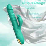 Thrusting Rabbit Vibrators Adult Toys G Spot Clitoral Vibrator For Women, 3 Powerful Thrusting & 10 Vibrating Modes Waterproof Silicone Rechargeable Dildo Vibrator, Rose Sex Toys For Women