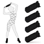 4 Pack Soft Cotton Rope 32 Feet 10M Bdsm Shibari Bondage Rope Restraint Kits Adult Sex Toys For Women Couples (Black)