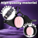 Silicone Pussy Mouth Gag Bdsm Open Mouth Sex Gag Vaginal Gags With Adjustable Leather Belt Male Masturbation Bondage Gear Accessories Restraints Kinky Couple Toys Games For Women Men Couples