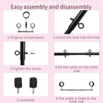 Spreader Bar Sex Toys With Wrist And Ankle Collar Restraint Set Adjustable Handcuffs Collar Restraint Set For Adult Couples Bdsm (Black)