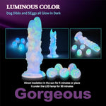 Luminous Monster Dildo Dog Ovipositor With 5 Eggs, 8Inch Pneumatic Inflatable Pump Dragon Dildos With 5 Balls Laying Eggs Sex Toys For Women And Couples