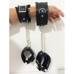 Adjustable Padded Leather Restraints Set for Intimate Play