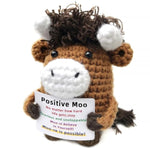 Handcrafted Highland Cow Positive Crochet Animals - Courage-Building Keepsake For Friends, Her, Him, Sisters, Collegue, Freshman | Uplifting Workplace Ally & Inspirational Cheer Up Gifts For Birthdays
