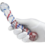 Glass Double-Ended Dildo G-Spot Stimulation Butt Plugs Anal Trainer Crystal Pleasure Wand With Raised Spiral Texture For Men Women