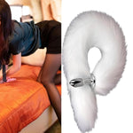 White Tail Butt Plug With Stainless Steel Tip – Soft Faux Fur Tail For Cosplay, Roleplay, And Sensual Play(Silver Anal Plugs)