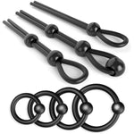 Penis Rings Adjustable Cock Rings Set With 7 Different Sizes Sex Longer Lasting Stronger Male Dildo Stretchy Silicone Adult Sex Toys Games For Men Women Couples Pleasure (Black)