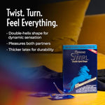 Condoms Pack Of 36 - Double-Helix, Twisting Shape, Condom Innovation, Extreme Sensations, More Comfort, Lubricated, With Reservoir Tip, Natural Latex Condoms, Vegan, No Latex Odor