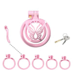 Sissy Chastity Cage For Men Pink Chastity Devices Lock Design Small Chastity Cage Male Penis Cage Cock Cage Bdsm Toys For Couples Sex (Pink,Wx-4)