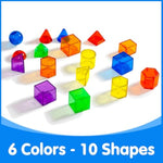 60 Pieces 3D Shapes For Teaching - Geometric Solids For Kids,Light Table Manipulatives,Translucent Toy For Light Table