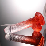 Gradient Dildo Anal Toy With Strong Suction Cup Vaginal Toys For Couples Soft Realistic Dildo Massage G-Spot And Prostate For Lesbian (L,Yellow)