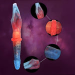 Double Headed Realistic Long Dildo G-Spot Massage Monster Sex Toys, Realistic Hand Pellet Stimulating Dual Purpose Anal Plugs Adult Sex Toys For Lesbian Gay Women Men Couples (Multicolor)