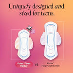 Kotex Ultra Thin Teen Pads, Wings, Heavy, 36 Count