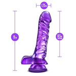 Blush Adult Sex Toy - B Yours Basic8 - Realistic G Spot Dildo - 9 Inch Long - Lifelike Ribbed Clear Penis With Suction Cup - Smooth Firm Strap-On Dildo For Women & Men Anal Vaginal Pleasure - Purple