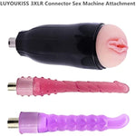 Automatic Sex Machine Attachment 3Xlr Connector With Automatic Male Masturbator Cup Realistic Pussy Pocket Sex Toys For Men And Women Sex Machine Dildo Attachments