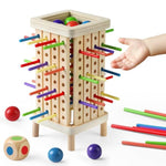 Montessori Game Wooden Board Game, Multiplayer For Kids 4-8, Math Educational, Fine Motor Skill Toy For Girls Boys, Classic Fun Games For Age 3 4 5 6 7 8 Girls Boys Gifts (Regular)