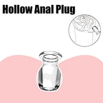 3PCS Silicone Butt Plug Hollow Anal Plug Set with Lid Leakage Prevention Liquid Anus Peep Plug Kit Adult Sex Toy for G-Point Massage Butt Plug