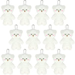 12 Pack Mini White Teddy Bears , 4.7 Inch Tiny Soft Stuffed Teddy Bear, Mini Plush Bears Bulk For Birthday Table Decor Centerpiece Bag Fillers Party Favors Diy Keychain Crafts, We