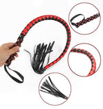Long Leather Sex Whip, 36” BDSM Whip Red Horse Flogger Sex Toys for Couples