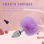 Rabbit Tail Anal Plug?Metal Spiral Buttplug?Anal Sex Toys For Beginners,Plug Anal For Couples?Pink Anal Toys For Dress Up Party (Medium Purple)