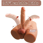 17Lb Male Sex Doll Torso For Women With Flexible Dildo, Realistic Sex Doll Ass With Tight Anal For Men Masturbation, Unisex Sex Toy For Women Men Gay Couple, Brown Men Sex Dolls