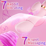 G Spot Vibrator Upgrade Silicone Adult Sex Toys With 7 Rubbing & 7 Vibrating, Waterproof Clitoral Stimulator Dildo Rabbit Vibrator Nipple Anal Women Sex Toy For Female And Couples (Violet)