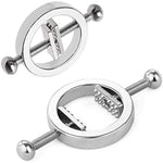 Sm Sex Toys, Stainless Steel Nipple Clamps And Silicone Realistic Dildo Gag With Ball Adjustable Adult Body Restraints Toys