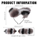 Cute Tail Anal Plug Butt Plug 4Pcs Set Sex Tail Anales Plug Toys Butt Plugs with Cute Ears Headband Collar Nipple Paste ?Grey?
