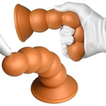 5 Sizes Anal Beads Butt Plug G-Spot Dildo Soft Prostate Massager Vaginal Stimulation Strong Suction Cup Liquid Silicone Anal Stretcher Adult Sex Toys (M)