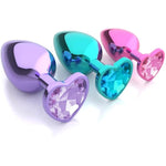 3 Pcs Metal Jeweled Butt Plug Set – Colorful Heart Shaped Anal Trainer Kit For Beginner, Women, Men, Couples – G Spot Adult Sex Toys, Luxury Anal Beads For S&M And Gay Play(Mix)