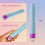 Densa Flexible Long Bullet Vibrator For Women - Female Sex Toys With 8 Vibration Modes & Boost Mode - 100% Waterproof, Magnetic Usb Charging, Liquid Silicone, Travel-Friendly Adult Toys (Light Blue)