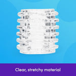 Head Master Male Masturbator - 2.5 Inch Double Textured Stretchy Open Ended Stroker - Male Sex Toy - Self Pleasure Sex Toys For Men - Waterproof - Clear
