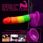 7.67 In(About 19.5 Cm) A Riot Of Colours Huge Realistic Dildo Realistic Skin Texture Realistic Soft Silicone Dildo With Powerful Suction Cup-Very Flexible Able To Meet Any Imaginable Posture