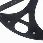 Adjustable Bdsm Leather Head Harness With Silicone Penis Gag Bondage Mouth Gag With Secure Strap For Restrained Play