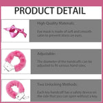Bdsm Kit Sexy Plush Toy Handcuffs With Keys And Satin Bandage Blindfold Eye Mask Bedroom Or Party Supplies For Lover Couple And Newcomer To Sm Games(Pink)