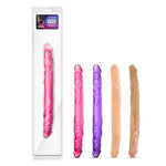 Blush Adult Sex Toys – B Yours 14 Inch Realistic Double Sided Dildo – Extra Long, Flexible, Dual-Ended Dong – G-Spot, Anal, Double Penetration – Lesbian, Women, Men, Couples – Soft Pvc – Purple