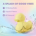 Blush Play With Me: Splash Duck 3" Clitoral Vibrator ~ 10 Powerful Vibrations ~ Neck Nipple Vaginal Play Stimulator & Full Body Massager ~ Luxury Silicone Vibrators Sex Toys for Women Couples ~ Yellow