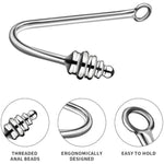 Stainless Steel Anal Training Sets, Anal Hook With 3 Interchangeable Balls, Polished Metal Anal Ball Plug With O Ring For Beginners To Advanced Users