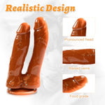 Double-Ended Realistic Dildo G-Spot Stimulation, 6.9 Inch Lifelike Dildo With Strong Suction Cup For Hands-Free, Double Sided Penis For Vaginal Anal, Adult Sex Toy For Women Men Couple(Brown)