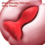 Rose Anal Vibrator Couples Sex Toys, Vibrating Butt Plug With 10 Vibration Modes, Sexual Stimulation Device With App Remote Control, Adult Sex Toys & Games For Woman Men, Red