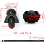 Silicone Ball Gag Fixed Tongue Adjustable Strap Mouth Ball Sex Toy For Adult Bondage Slave Role Play Sex Toy (Black)