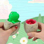 3 Pcs Set Squeeze Toys Squishes Toy Decompression Colorful Evil Dinosaur Pop Out Eggs Squeeze Toys,Sensory Fidget Toys,Stress Relief For Kids & Adult Tricky Funny Novelty Toy