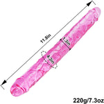 11.8" Slim Double-Ended Dildo – Realistic Veined Design for Beginners & Couples