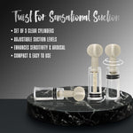 Temptasia Clit & Nipple Suckers Set, Adjustable Vacuum for Heightened Sensitivity