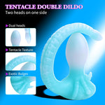 Glow-in-the-Dark Dual-Ended Silicone Dildo, Soft Flexible Tentacle Anal Plug