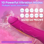 Upgraded 9" Thrusting G-Spot Vibrator – 10 Vibration & Thrusting Modes, Hot Pink